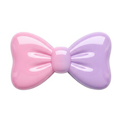 Glossy Pastel Pink and Purple Bow Tie 3D Render
