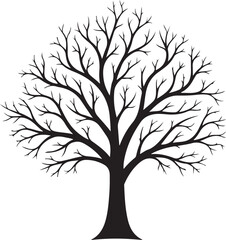 Obraz premium Illustration of black silhouette of a bare tree on