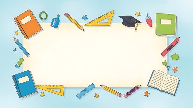 school themed illustration background - Powered by Adobe