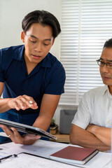 Architect Engineer Design Working on Blueprint Planning Concept. Construction Concept