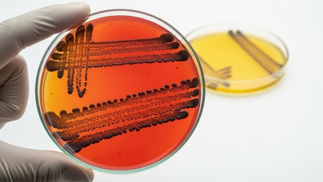 Bacterial Colonies on Agar Plate, Medical Research, Microbiology