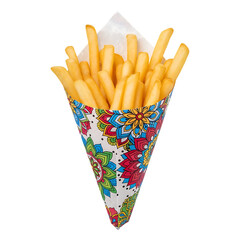 Street style french fries cone isolated on transparent background