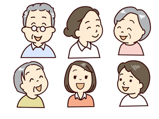 高齢者、福祉スタッフポーズ