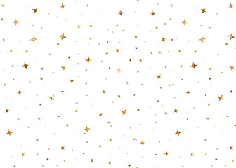 Golden star lights and sparkles isolated on transparent png background for festive designs
