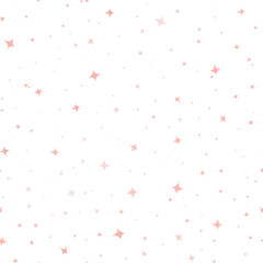 Seamless pastel pink gradient star lights pattern on transparent png background for cute designs
