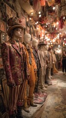 Exquisite Tailored Suits Displayed in a Vintage Boutique Setting