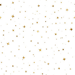 Seamless golden star lights pattern creating glowing festive background for holiday designs