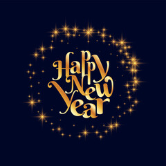 Happy new year golden text design background