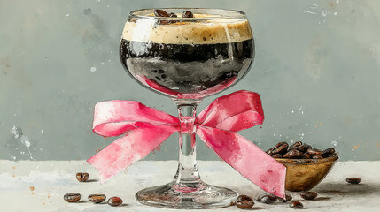 Traditional ink drawing of a blossoming tree against a cracked background.