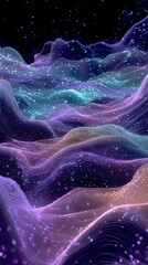 Vibrant Abstract Waves of Light with Stars and Colorful Gradients