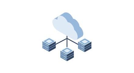 Modern cloud computing network connecting servers for reliable data storage and scalable solutions in a cutting edge technology infrastructure