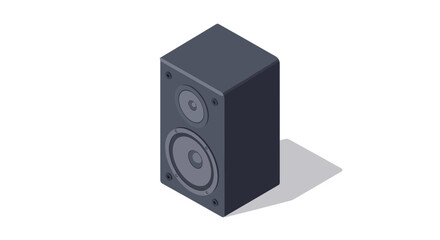 Obraz premium Isometric speaker illustration perfect for audio design projects, music production tutorials, or vibrant tech infographics. A modern, clean sound system icon.