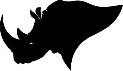 Powerful Rhino Head Silhouette © Pitri