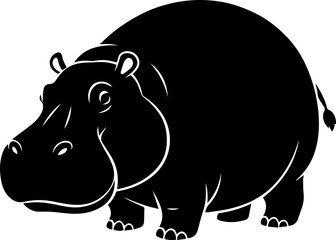Black Hippo Silhouette
