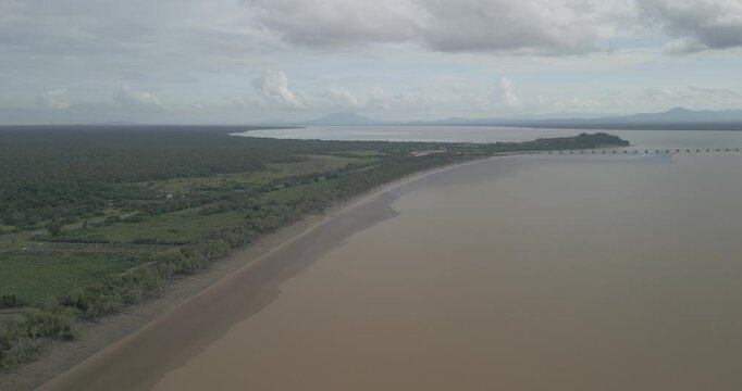 This bridge is the one that replaces the Triso Ferry crossing, which is essential for the Coastal Road route to Pusa,Crossing The Longest Batang Lupar River In Sarawak,Borneo,Malaysia.