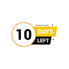 10 days left Countdown number banner templates time icon vector design
