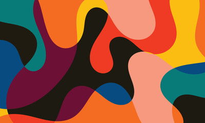 Colorfull abstract organic shapes composition for background
