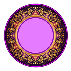 Luxury Golden Circle Frame Transparent With Vintage Mandala Gold Circular Pattern 