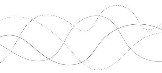 Abstract thin gray and white wavy lines background. Thin wavy curve line vector background.