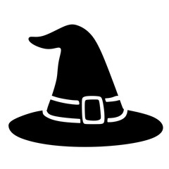 Simple Silhouette Witch Hat with Buckle Halloween Party Decoration
