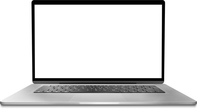 Laptop or notebook with blank screen isolated with clipping path on white background. png