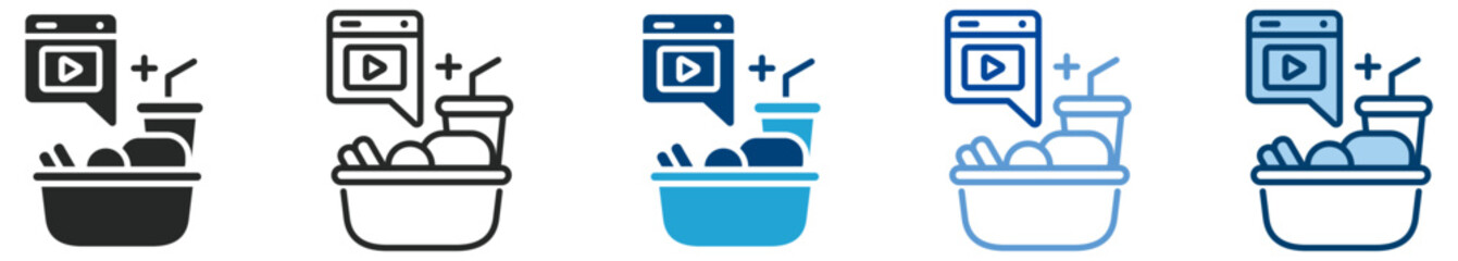 Food icon set multi style icon set collection vector illustration