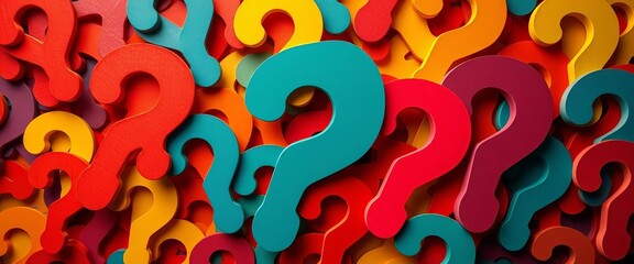 Intriguing background of overlapping question marks, graphic, pattern