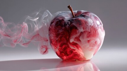 Fresh, juicy red apple with water drops isolated on a black background for a delicious and healthy diet