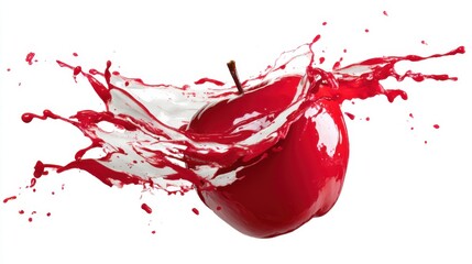 Isolated splash of red wine pouring into a transparent glass