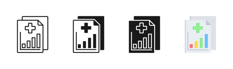 Medical Report Icon, Multi Styles Icon Set