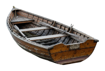 Rowboat adventure on tranquil waters scenic lake nature view isolated on transparent background