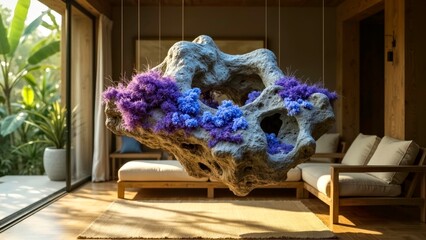 Floral decorations decorate the dining area of the restaurant