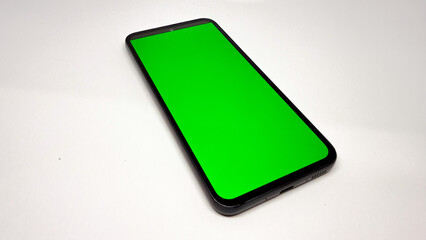 mobile phone with green screen