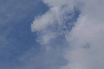 Serene Blue Sky with Soft White Clouds Lighting Up a Clear Day's Atmosphere