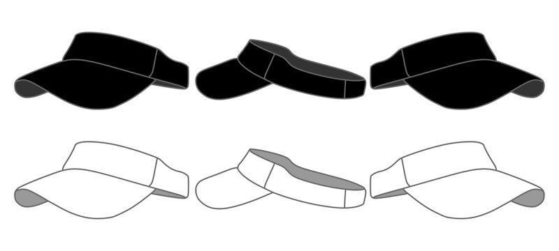 Realistic Visor Cap Mockup Template Vector