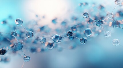 Molecular structure of water showing detailed arrangement of atoms and molecules