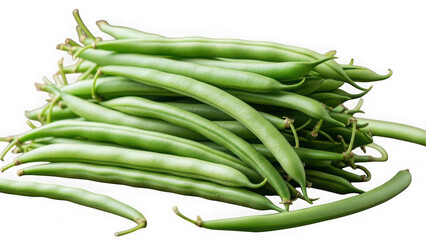 Obraz premium Photo of a bunch of fresh green beans on a transparent background isolated on transparent background