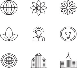 Sustainable Global Business and Innovation Icons