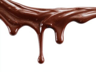 Chocolate streams isolated on a white background, melt drop