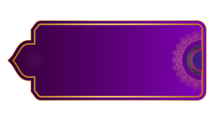 luxury golden arabic islamic banner title frame text box transparent background