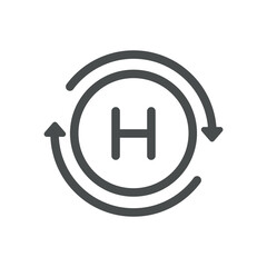 High Pressure Weather System Icon, anticyclone and stable clear conditions forecast, linear thin isolated pictogram
