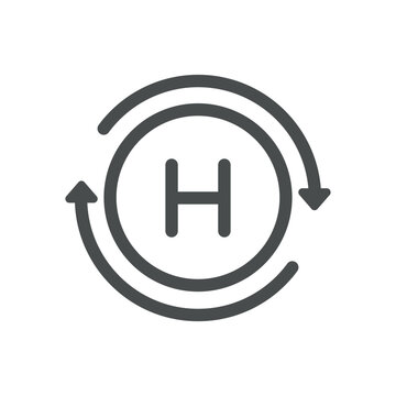 High Pressure Weather System Icon, anticyclone and stable clear conditions forecast, linear thin isolated pictogram
