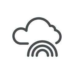 Rainbow Weather Icon. Thin Line Arc Illustration for Sun and Rain Combination, Hope Symbol and Clearing Weather Conditions. Isolated Outline Vector Symbol, Editable Stroke Pictogram
