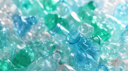 Gathering of plastic bottles in various colors on a surface
