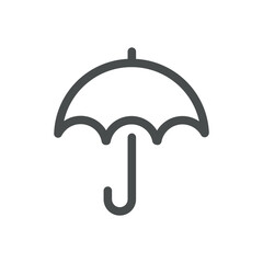 Rain Umbrella Weather Icon. Thin Line Umbrella Illustration for Rain Protection, Wet Forecast and Outdoor Safety Concept. Isolated Outline Vector Symbol, Editable Stroke Pictogram
