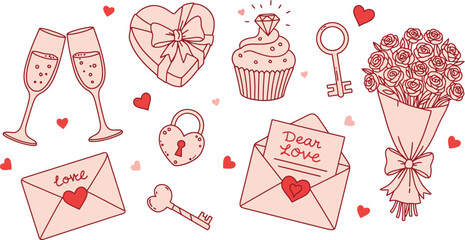 Romantic valentine's day illustrations