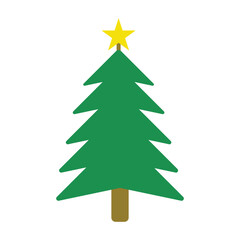 Fototapeta premium Illustration of a simple Christmas tree with a star on top