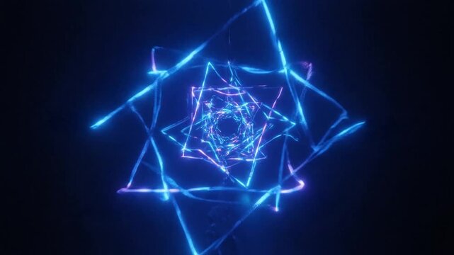 Abstract blue background featuring glowing digital lines and a bright network of energy connections for a modern technology science concept illustration