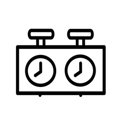 Chess clock icon. Chess stopwatch timer vector icon. Vector graphic, not Artificial Intelligence, logo illustration. Replaceable vector design.	