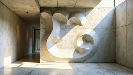 Curved device decoration indoor art area